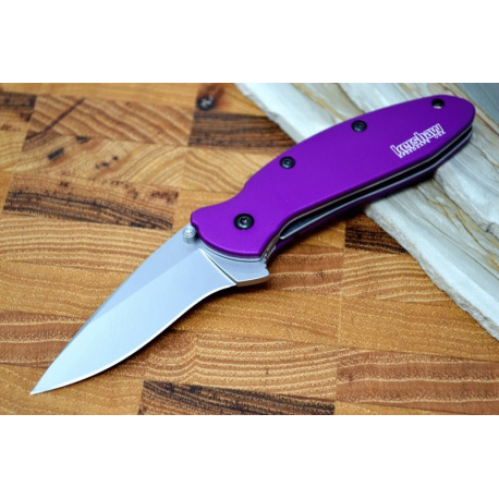 KS1620PUR Kershaw Scallion Purple A/O 420HC Blade Purple Aluminum Handles Linerlock USA - Livraison Gratuite