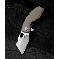 Couteau Bestech Lizard Beige Lame Acier D2 Satin Manche G10 IKBS Linerlock Clip BTKG39C - Livraison Gratuite