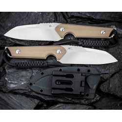 Couteau CIVIVI Kepler Tan Lame Acier 9CR18MoV Manche G10 Etui Kydex CIVC2109B - Livraison Gratuite