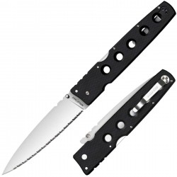 Couteau Cold Steel Hold Out I Serrated Edge Acier S35VN Serr Manche G-10 Tri-Ad Lock CS11G6S - Livraison Gratuite