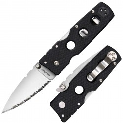 Couteau Cold Steel Hold Out Serrated Lame Acier S35VN Manche G-10 Tri-Ad Lock CS11G3S - Livraison Gratuite