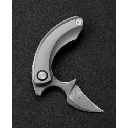 BTKT2103G Bestech Knives Strelit Damascus Blade Gray Titanium Handle Framelock Clip – Livraison Gratuite