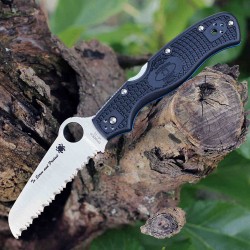 Couteau Spyderco Rescue 3 Manche Black FRN Acier VG-10 Serrated Made In Japan SC14SBK3 - Livraison Gratuite