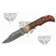Couteau Damas Twisted Wood Lame 128 Couches Manche Bois Lockback Etui Cuir DM1286 - Livraison Gratuite
