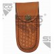 Couteau Damas Twisted Wood Lame 128 Couches Manche Bois Lockback Etui Cuir DM1286 - Livraison Gratuite