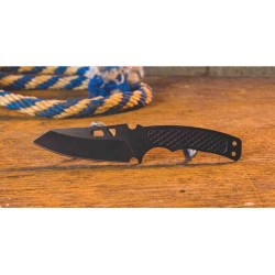 Couteau de Cou ABKT Tac Recon Ops Neck Lame Acier 8Cr13MoV Etui GRN AB017 - Livraison Gratuite