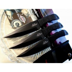 Couteaux de Lancer Hibben Cord Grip Triple Thrower Acier 420 Etui Nylon GH0947B - Livraison Gratuite