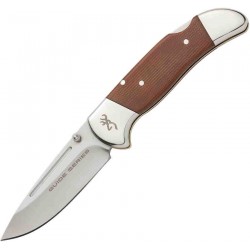 Couteau Browning Guide Series Lame Acier 14C28N Manche Micarta Clip Made In USA BR0453 - Livraison Gratuite