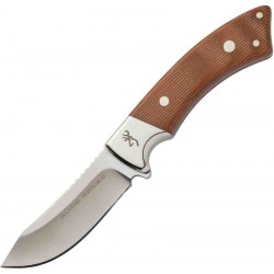 Couteau Browning Guide Series Skinner Lame Acier 14C28N Manche Micarta Etui Cuir Made USA BR0451 - Livraison Gratuite