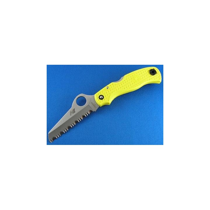 Couteau Spyderco Saver Salt Yellow Acier H1 Manche FRN Yellow Made In Japan SC118SYL - Livraison Gratuite