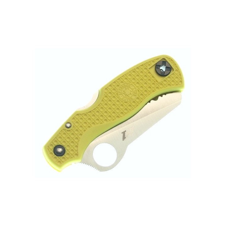 Couteau Spyderco Saver Salt Yellow Acier H1 Manche FRN Yellow Made In Japan SC118SYL - Livraison Gratuite