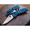 Couteau Spyderco Stretch 2 Blue Lame Acier K390 Manche FRN Lockback Made In Japan SC90FP2K390 - Livraison Gratuite