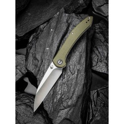 Couteau CIVIVI Hadros Olive Lame Acier 10Cr15CoMoV Manche Micarta IKBS Linerlock Clip CIVC200043 - Livraison Gratuite