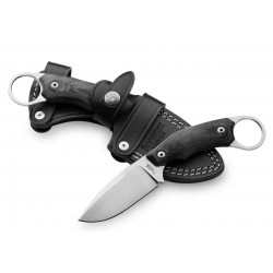 Couteau Karambit LionSteel H2 Lame Acier M390 Manche Black Micarta Etui Cuir Made Italy LSTH2CVN - Livraison Gratuite