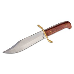 Couteau Bowie Bear & Son Cocobolo Gold Rush Lame Acier 12C27M Manche Bois Etui Cuir Made In USA BCCB0034 - Livraison Gratuite