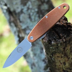 Couteau Esee Churp Brown Lame Acier D2 Manche Micarta Linerlock Clip BRKC2 - Livraison Gratuite