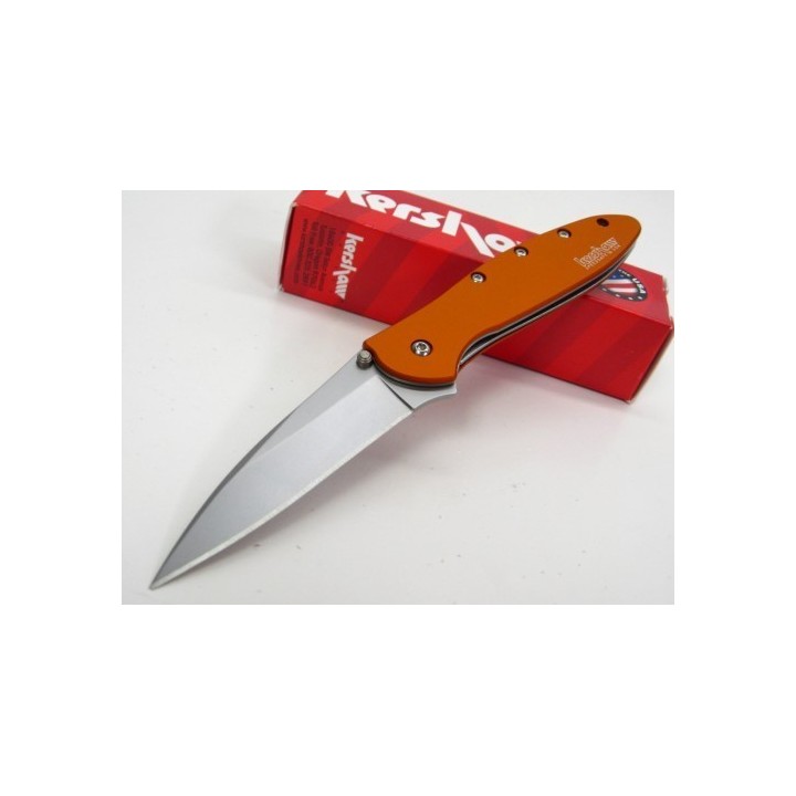 Couteau Kershaw Leek Orange A/O Lame Acier 14C28N Manche Alu 6061-T6 Made In USA KS1660OR - Livraison Gratuite