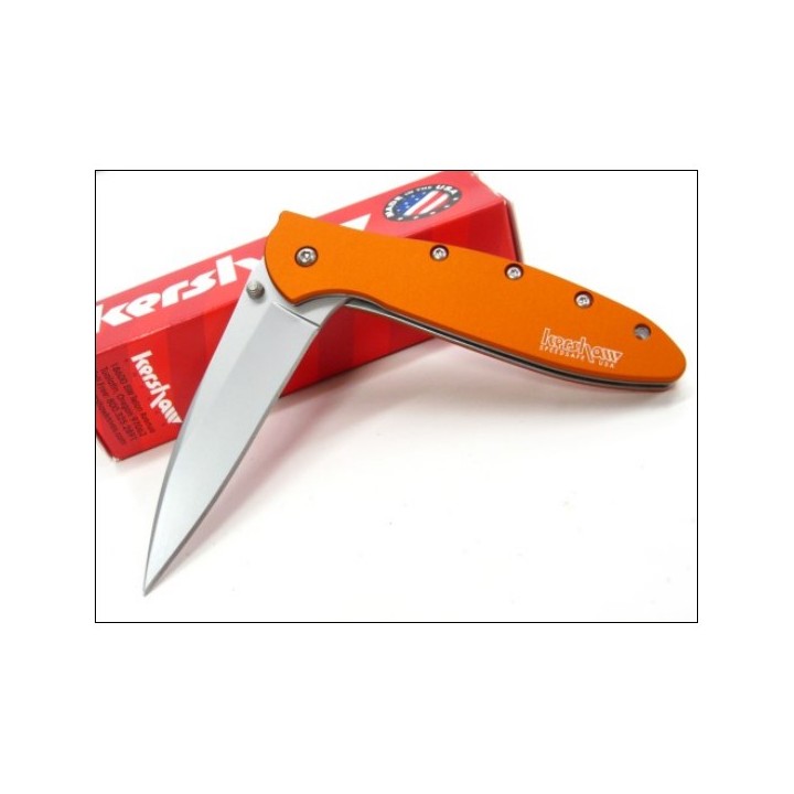 Couteau Kershaw Leek Orange A/O Lame Acier 14C28N Manche Alu 6061-T6 Made In USA KS1660OR - Livraison Gratuite