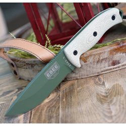 Couteau ESEE Model 5 Green 3D Lame Acier Carbone 1095 Etui Kydex + Clip Made USA ES5POD0017 - Livraison Gratuite