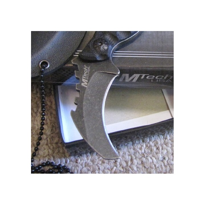 Couteau de Cou Karambit Mtech Lame Acier 440 Manche G-10 Etui Kydex MT2033 - Livraison Gratuite