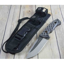 Couteau Bushcraft Tac Force Lame 3Cr13 Manche G10 Etui Nylon TFFIX008TN - Livraison Gratuite