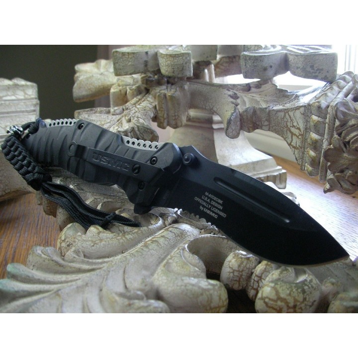 Couteau de Combat Marine Reaper A/O Lame Acier 440C Manche Abs USMC USMA1020BK - Livraison Gratuite