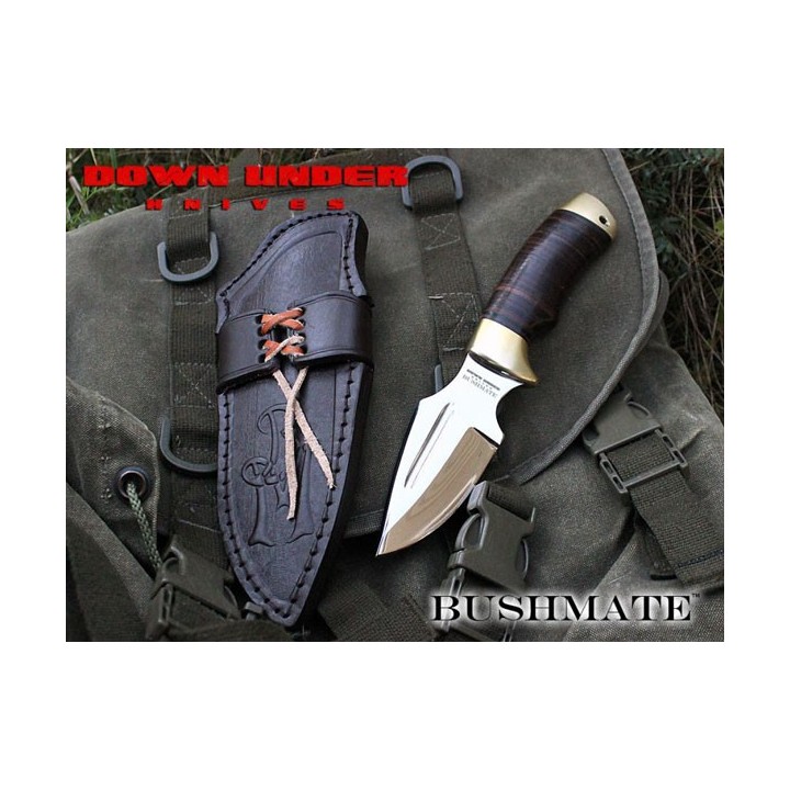 Couteau Bowie Down Under Knives Bushmate Acier 440C Manche Cuir Etui Cuir DUKBM - Livraison Gratuite