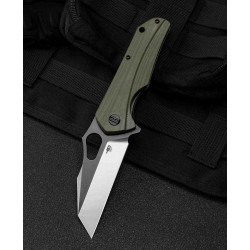 Couteau Bestech Operator Green Lame D2 Black/Satin Manche G10 Linerlock Clip BTKG36C - Livraison Gratuite