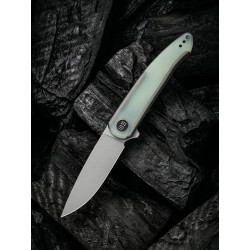 Couteau We Knife Smooth Sentinel Jade Lame Acier CPM-20CV Manche Titane/G10 IKBS Framelock WE200432 - Livraison Gratuite