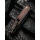 Couteau We Knife Smooth Sentinel Cuibourtia Lame Acier CPM-20CV Manche Titane/Bois IKBS Framelock WE200433 - Livraison Gratuite
