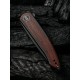 Couteau We Knife Smooth Sentinel Cuibourtia Lame Acier CPM-20CV Manche Titane/Bois IKBS Framelock WE200433 - Livraison Gratuite