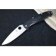 Couteau Spyderco Resilience Plain Satin Lame Acier 8Cr13MoV Manche FRN Linerlock Clip SC142PBK - Livraison Gratuite