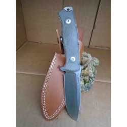 Couteau LionSteel M5 Hunter Lame Acier Sleipner Manche Micarta Etui Cuir Made In Italy LSTM5CVG - Livraison Gratuite