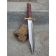 Poignard Couteau American Hunter Lame Acier Carbone Manche Bois Façon Médiéval Etui Cuir AH024 - Livraison Gratuite