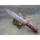 Poignard Couteau American Hunter Lame Acier Carbone Manche Bois Façon Médiéval Etui Cuir AH024 - Livraison Gratuite