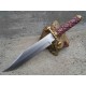 Poignard Couteau American Hunter Lame Acier Carbone Manche Bois Façon Médiéval Etui Cuir AH024 - Livraison Gratuite