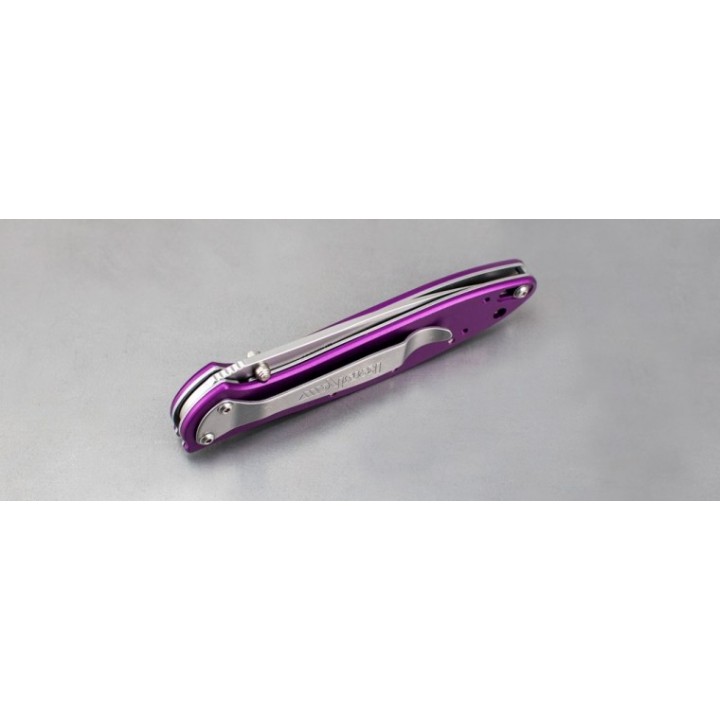 Couteau Kershaw Leek A/O Lame Acier Sandvik 14C28N Manche Alu 6061-T6 Made In USA KS1660PUR - Livraison Gratuite