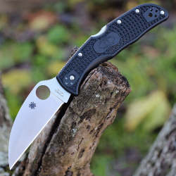 Couteau Spyderco Endela Wharncliffe Plain Lame Acier VG10 Manche FRN Lockback Japan SC243FPWCBK - Livraison Gratuite