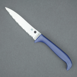 Couteau de Cuisine Spyderco Counter Puppy Serr Lame Acier 7Cr17 Manche Plastique Purple SCK20SPR - Livraison Gratuite