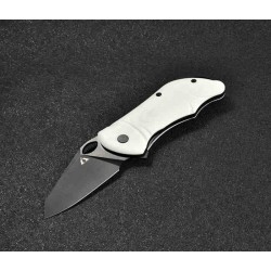 Couteau CMB Made Knives Hippo White Lame Acier D2 IKBS Linerlock Clip CMB05W - Livraison Gratuite