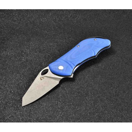 Couteau CMB Made Knives Hippo Blue Lame Acier D2 IKBS Linerlock Clip CMB05S - Livraison Gratuite
