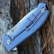 Couteau PMP Knives Big Boy Flipper Blue Manche Titane Lame Acier 14C28 IKBS Framelock Clip PMP023 - Livraison Gratuite