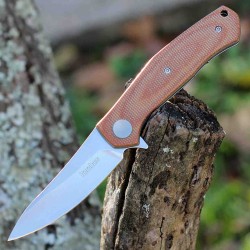 Couteau Kersahw Concierge Brown Lame Acier 8Cr13MoV Manche Micarta IKBS Linerlock Clip KS4020MIB - Livraison Gratuite