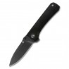 Couteau QSP Hawk Black Lame Acier 14C28N Manche Ebène IKBS Linerlock Clip QS131P2 - Livraison Gratuite