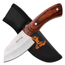 Lot de 2 Couteau Skinner Elk Ridge Lame Acier 3Cr13 Manche Bois Etui Cuir ER20027BR - Livraison Gratuite