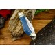 Couteau Rough Ryder Dogleg Canoe Denim Manche Micarta 2 Lames Carbone T10 RR2189 - Livraison Gratuite