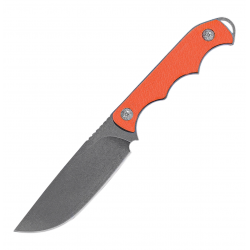 Couteau Bushcraft ABKT Tac Protector Lame Acier 8Cr13MoV Manche Orange G10 Etui Cuir AB040H - Livraison Gratuite