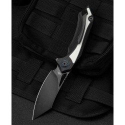 Couteau Bestech Knives Kasta Black/White Manche G10 Lame Acier 154CM IKBS Linerlock Clip BTKG45D - Livraison Gratuite