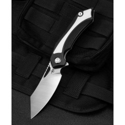 Couteau Bestech Knives Kasta Black/White Manche G10 Lame Acier 154CM IKBS Linerlock Clip BTKG45A - Livraison Gratuite