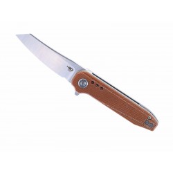 Couteau Bestech Syntax Natural Micarta Lame Acier 14C28N IKBS Linerlock Clip BTKG40E - Livraison Gratuite